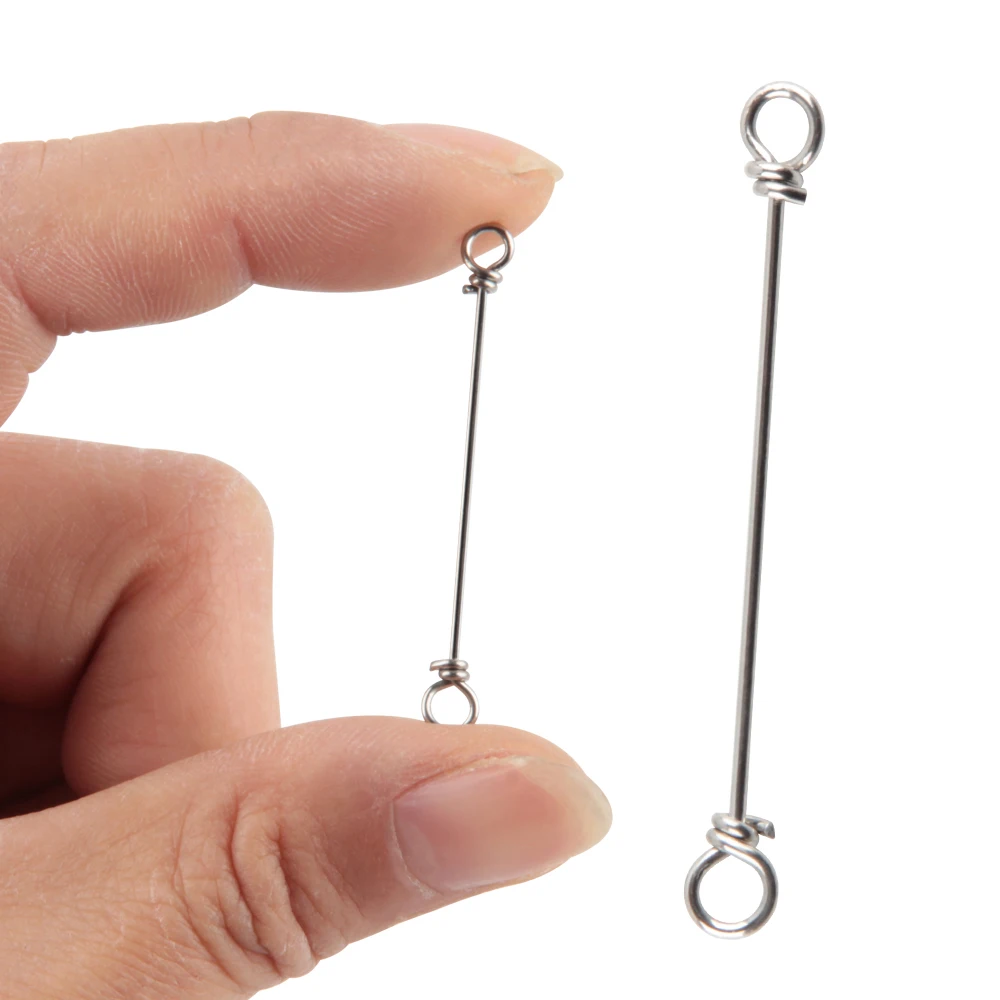 Spinpoler 50 Uds soporte de cebo gancho de resorte de alambre tornillo de acero inoxidable bloqueo de aguja fijo para cebos de señuelo de gusano suave herramientas de pesca - imagen 4