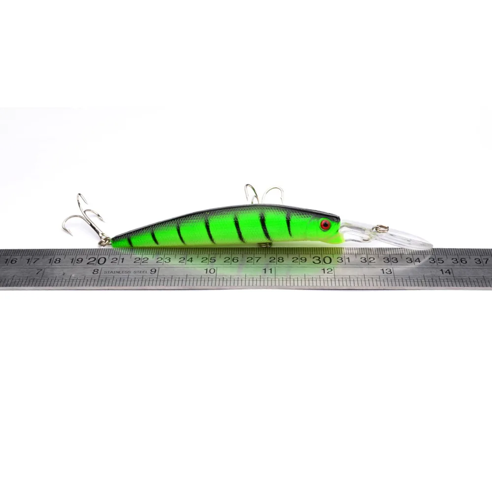 Minnow-Señuelos de Pesca Wobbler, cebo duro de 145mm y 15,5g con 6 ganchos #, Crankbait, a rayas, para perca de Lucio - imagen 5