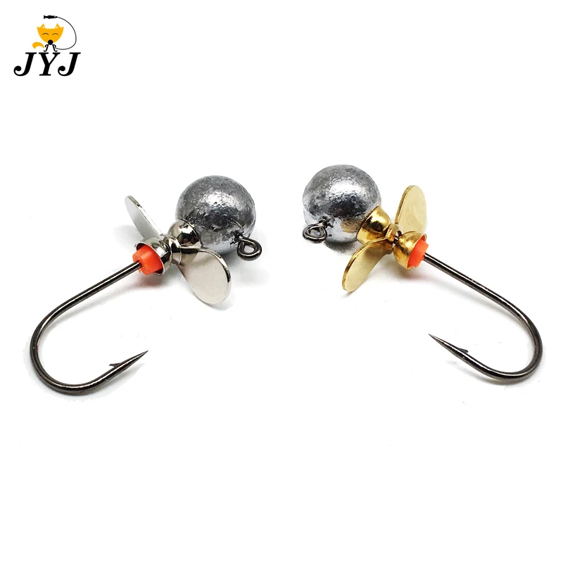 Ganchos mostrando su diseño de hélice de cabeza y anzuelo individual