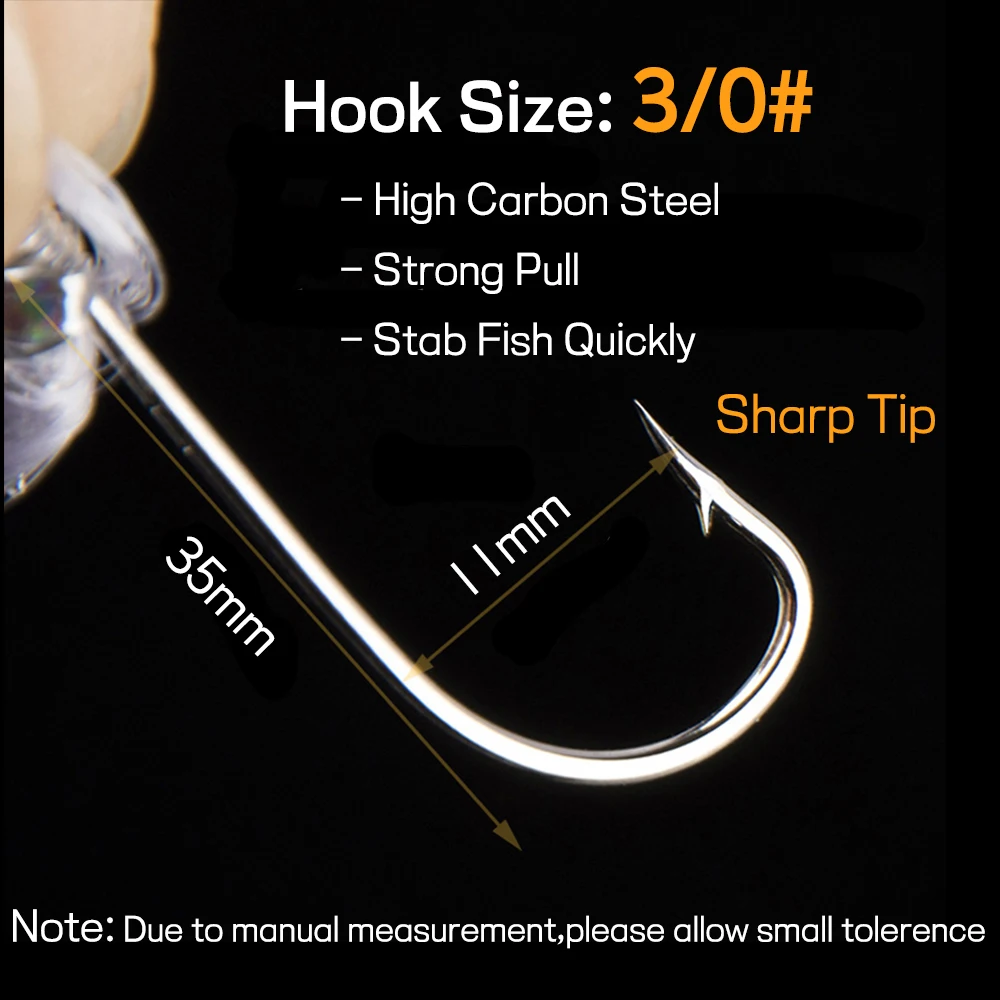 Elllv-aparejos Sabiki luminosos para Pesca, Señuelos de Pesca artificiales blandos, anzuelo de cuerda, 3/0, 2 bolsas - imagen 3