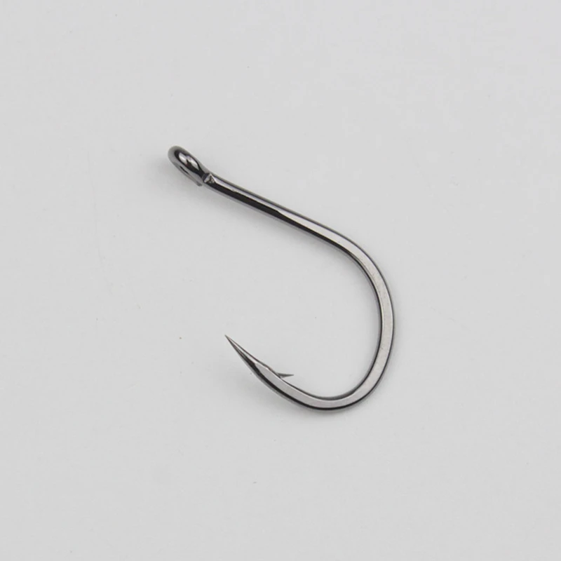 100 unidades de anzuelos de alta calidad con agujeros para cebo blando, pesca en mar, pesca de agua dulce, ganchos de acero con alto contenido de carbono, perforados Ca - imagen 5