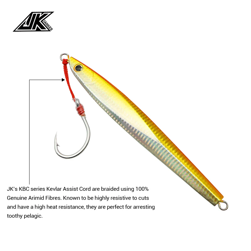 JK KBC-Línea de asistencia trenzada fuerte de Kevlar, sedal de pesca rojo de 8 hebras, señuelo de asistencia de anzuelo Jigging de encuadernación, 100/150/190/310LB - imagen 5