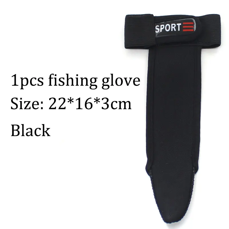 1pc guante de pesca negro, tamaño 22*16*3cm