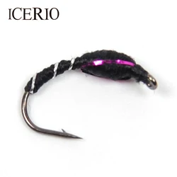 ICERIO-anzuelo de pesca con mosca, 8 unidades, #10, Caddis Larva, Nymph, trucha