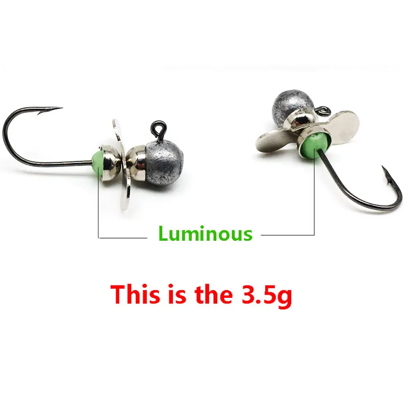 Ganchos de tornillo de aire de 2 PSC, 3,5g, 5g, 7g, 8g, 9g, 10g, 12g, 14g, hélice de cabeza, anzuelo individual, cebo, anzuelos de pesca para aparejos de pesca con señuelo suave - imagen 5