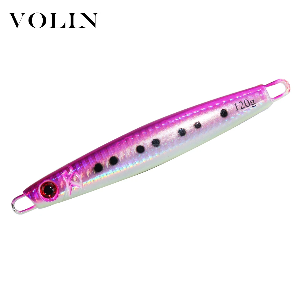 VOLIN-señuelo de pesca de Jigging lento, 60g, 80g, 100g, 120g, señuelo duro, plantilla de Metal, accesorios de pesca de agua salada, nuevo, 1 ud. - imagen 3