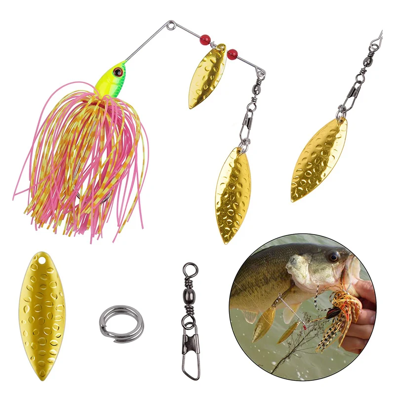 Kit de cuchillas giratorias de pesca, kit de hojas de sauce, lentejuelas, cebos giratorios, aparejo Walleye, accesorios para Señuelos de Pesca, 155 piezas - imagen 4