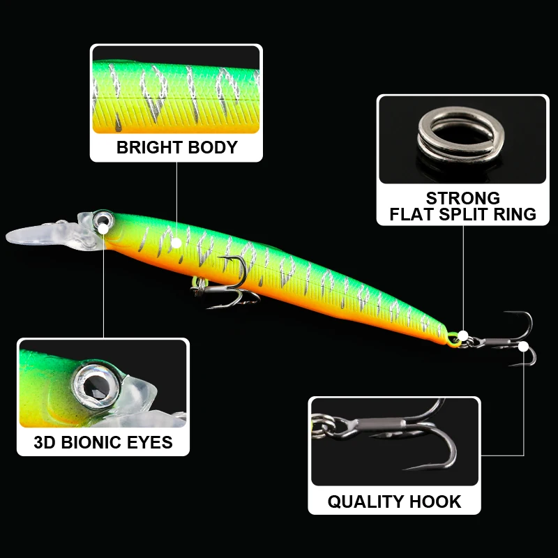 Señuelo de pesca Wobbler 95mm 6,5g Jerkbait rodante suspendido Minnow Bass Pike cebo aparejos de pesca Wobblers para Lucio - imagen 4