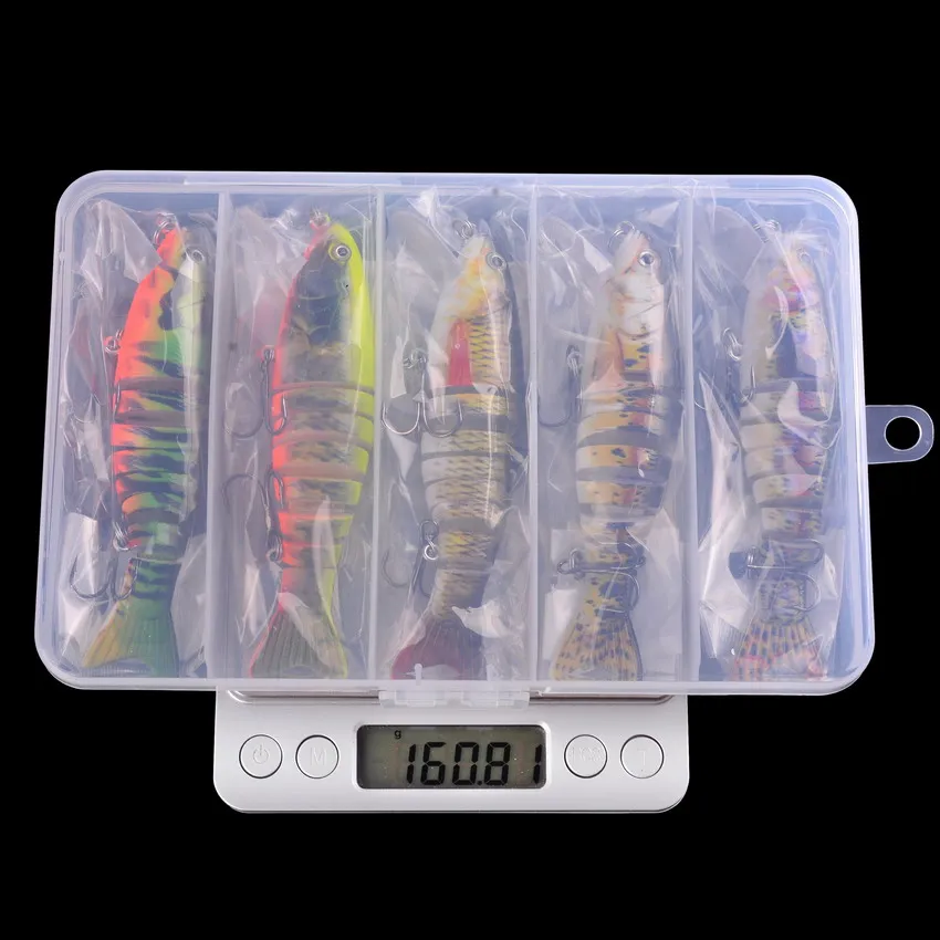 Juego de Señuelos de Pesca Wobbler Crankbaits, caja de pesca para Wobbler Swimbait, Kit de cebo Artificial, señuelo duro, aparejos de pesca, 5 unids/lote por caja - imagen 4