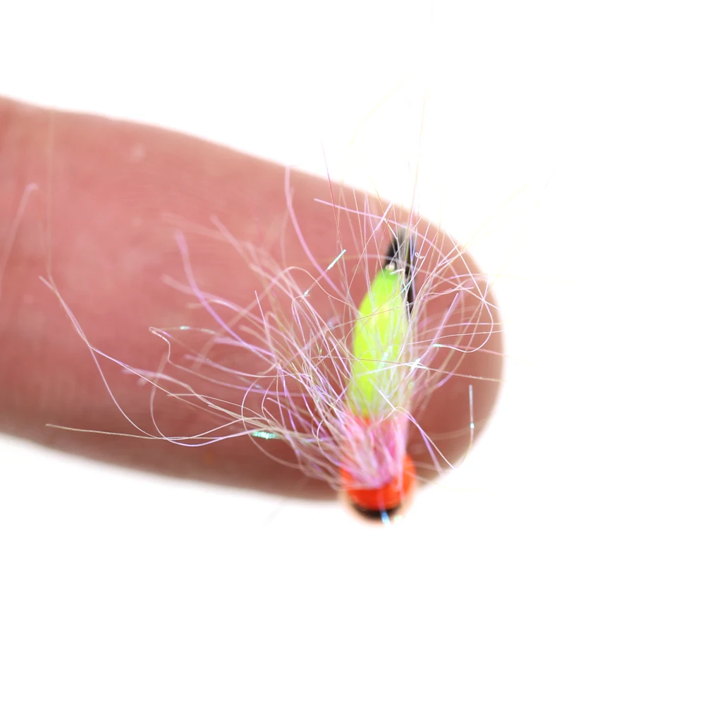 Bimoo-SEÑUELOS fluorescentes para pesca en hielo, cebo para Ninfa, Flashabou, oropel, moscas, cuentas de tungsteno, Arco Iris, Brook, trucha, lucios grises, #8, 6 uds. - imagen 4