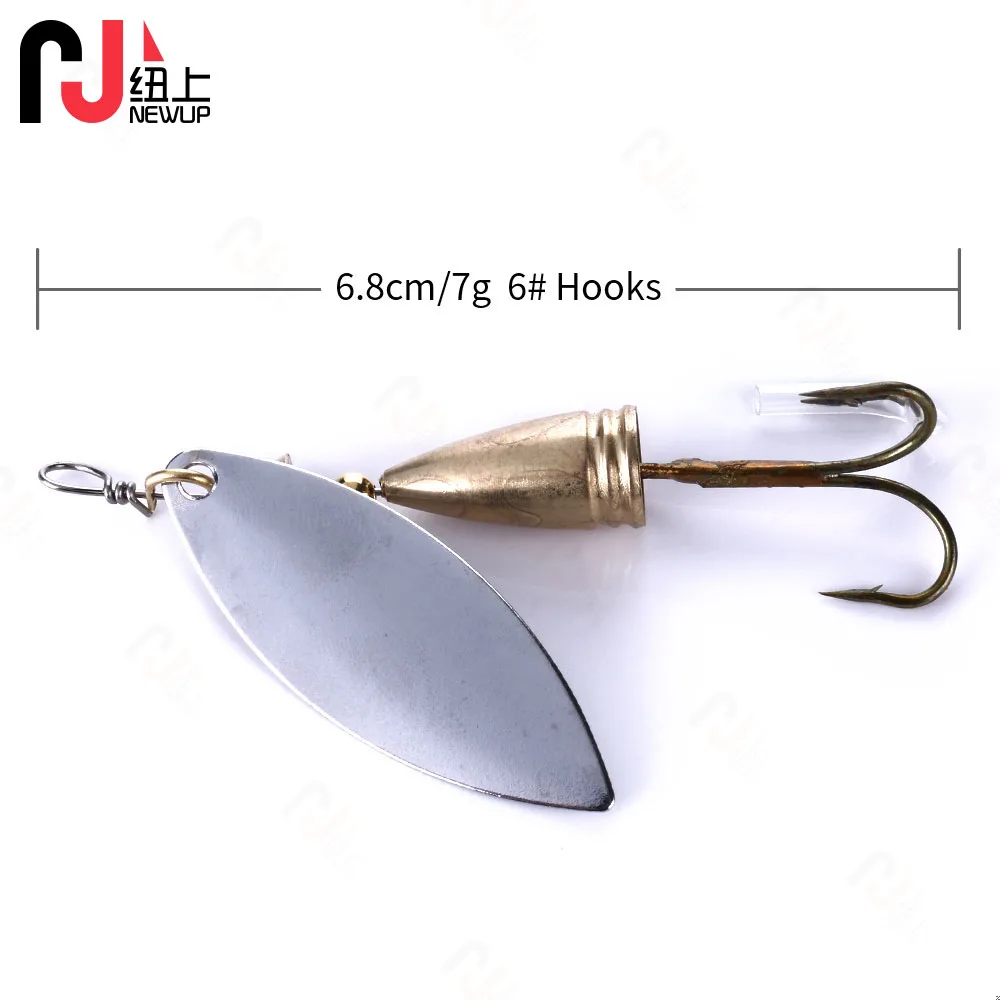 Anzuelos duraderos de acero de alta calidad, cuchara de Metal duro de 6,8 cm, 7g, hoja de arrastre, lentejuelas, cebo giratorio, aparejos de señuelo de pesca Wobbler, 1 ud. - imagen 2