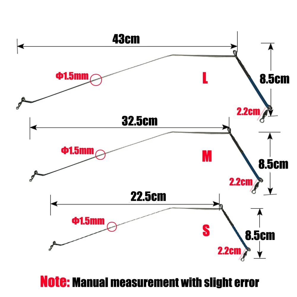 Elllv 20pcs Saltwater Fishing Rig Arms Branches with Swivels Stainless Wire Arms Balance  20cm 30cm 40cm - imagen 3