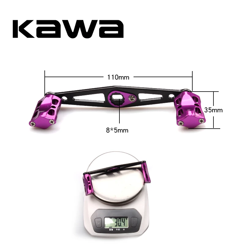 Kawa-mango de carrete de pesca, balancín de aleación de aluminio con perilla Eva, manijas dobles, tamaño del agujero 8x5mm para accesorio de carrete de Baitcasting - imagen 3