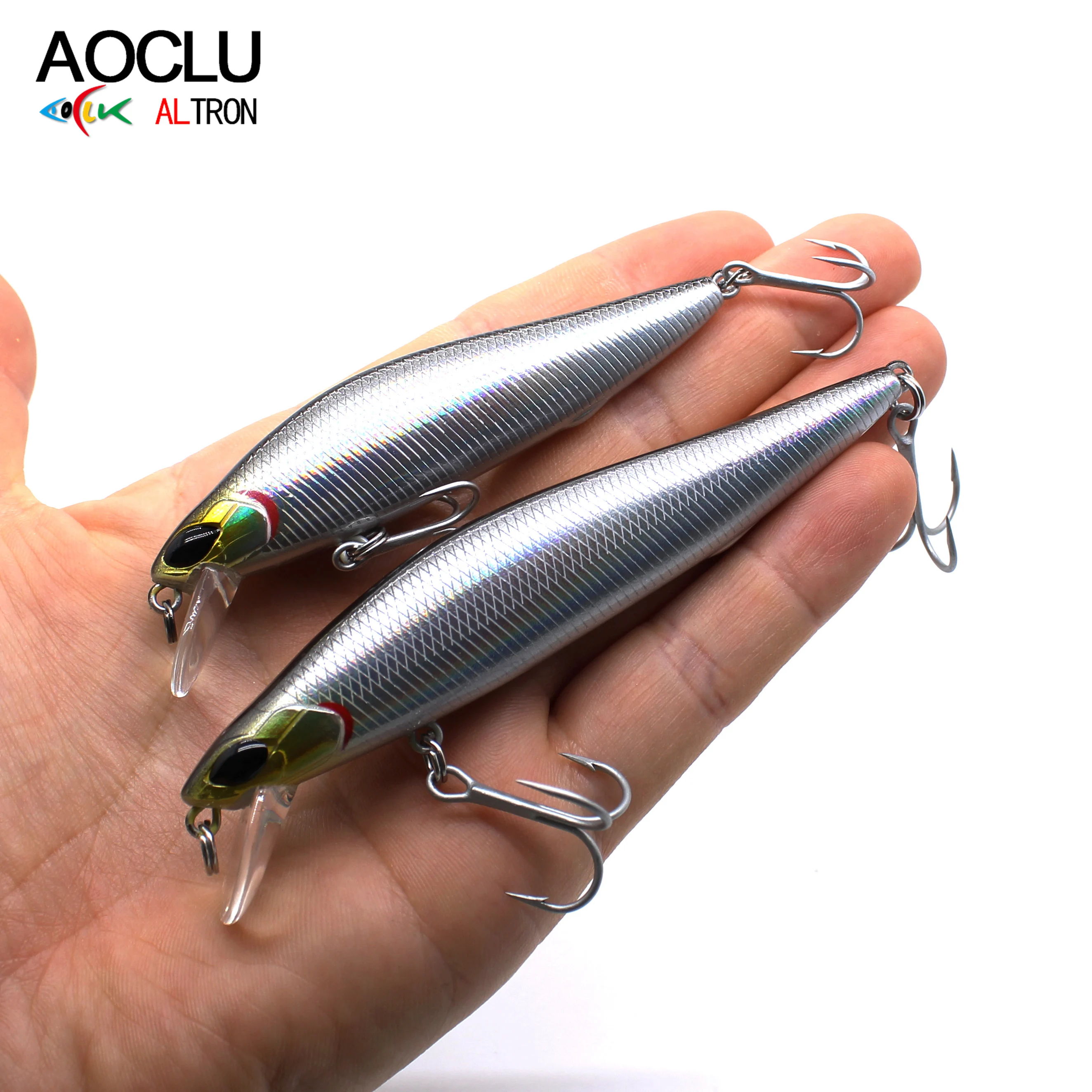 AOCLU Minnow señuelo de pesca, Wobbler hundido, transferencia de peso magnética, 85mm, 11,2G, 105mm, 15,5G, lubina, aparejos de agua salada fresca