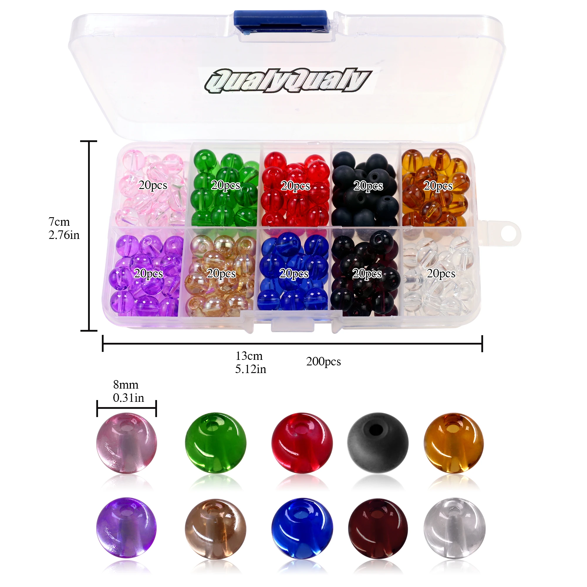 200 uds/500 Uds cuentas de pesca 6mm 8mm Color mezclado Carolina Rigs Taxes Rigs cuentas de pesca DIY Kit accesorios de aparejos de pesca de lubina - imagen 3