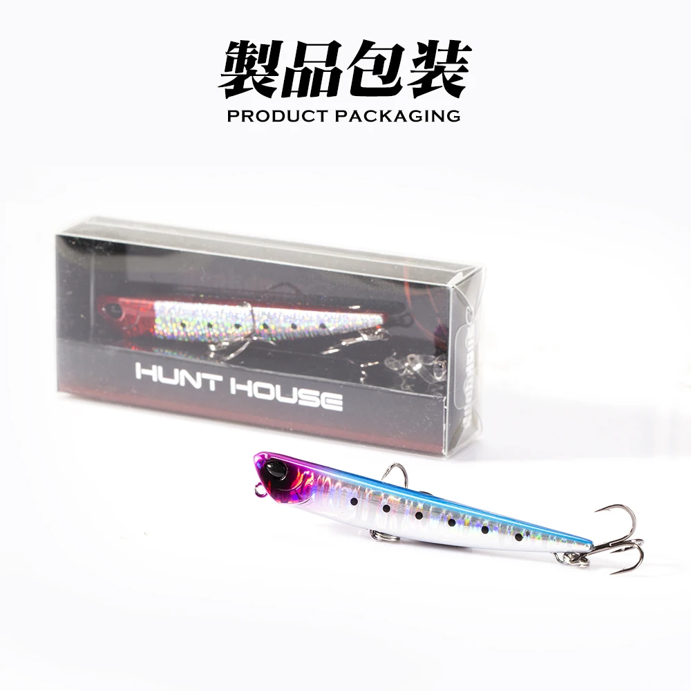 Hunthouse-señuelo de pesca Penicl, 75mm/8g, stickbait duro, calidad profesional para lubina - imagen 5