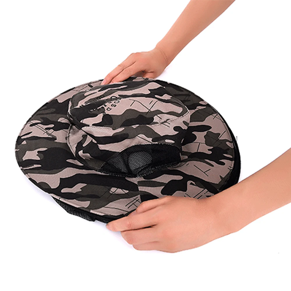 Sombrero de pesca antimosquitos de camuflaje con cubierta de cabeza de malla de red, sombrero de pescador, apicultura, máscara de Camping, gorras de protección facial X48A - imagen 4