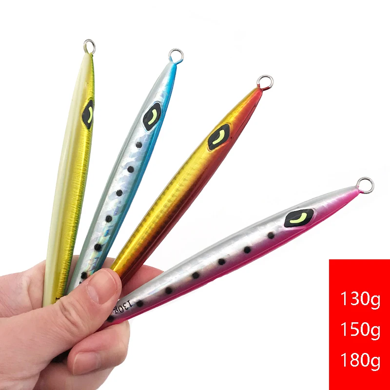 OBSESSION-cebo de Metal duro, 130g, 150g, 180g, plantilla de hundimiento de caída rápida, señuelo de pesca luminoso Artificial, cebo Wobbler, aparejos de pesca - imagen 4