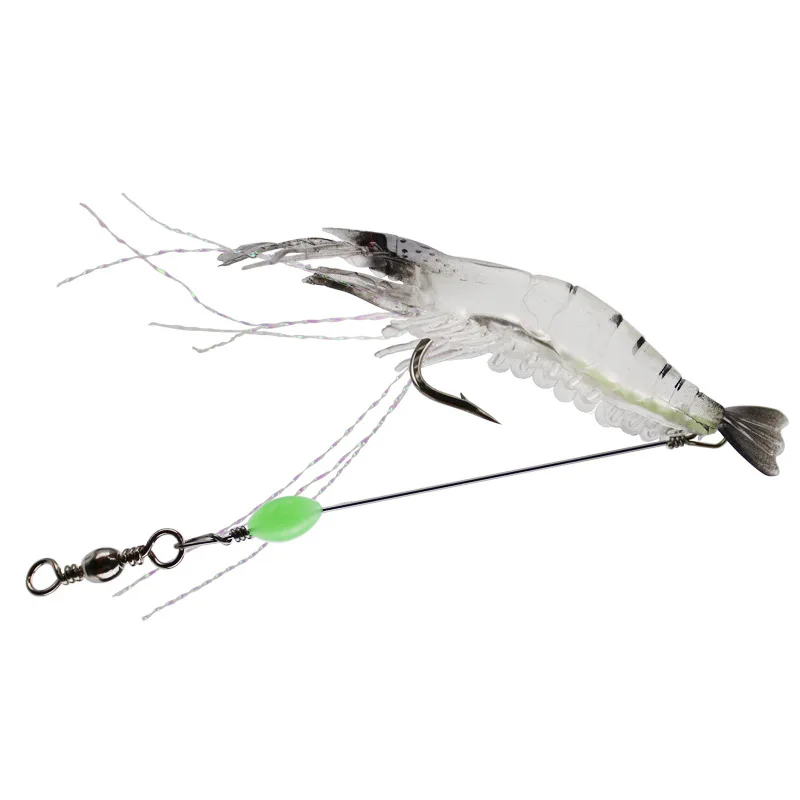 Señuelo blando de pesca de camarones con gancho, alambre de acero conectado, señuelos artificiales, cebo brillante, 9cm, 5,2g, súper atracción, lote de 5 piezas en oferta - imagen 4