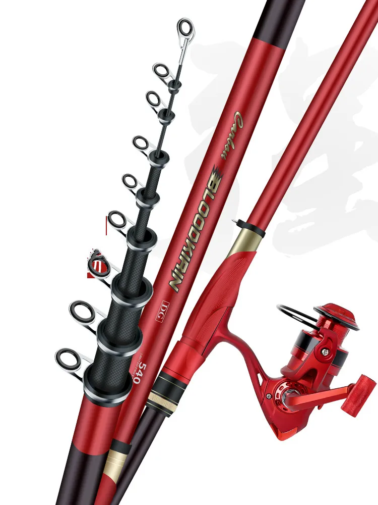 Caña de pescar telescópica, accesorio de fibra de carbono, secciones largas, 3,6 M, 4,5 M, 5,4 M, 6,3 M, 7,2 M - imagen 5