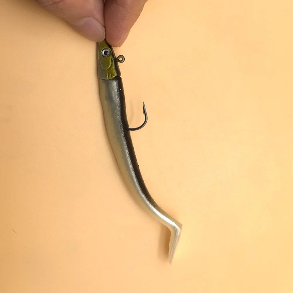 Señuelo de cabeza de plantilla de Metal para pececillos blandos, cebo Artificial de silicona para pesca nocturna, aparejos de pesca de lubina y Lucio, 10g, 5 piezas - imagen 3