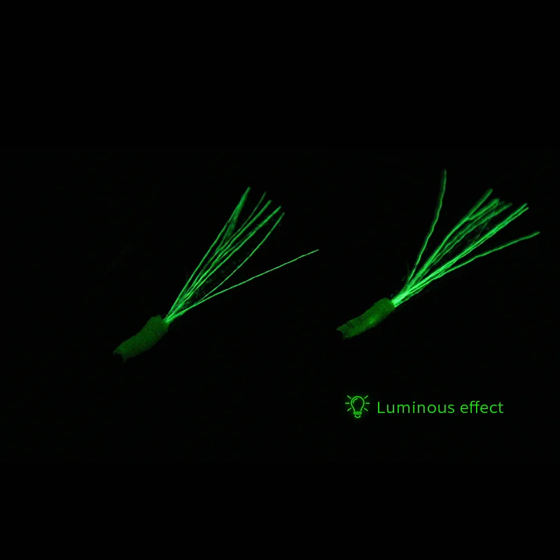 ALLBLUE-anzuelo de Metal luminoso con línea de PE, pluma, anillo sólido, cuchara para Jigging, señuelo de pesca de 10-80g, 6 unids/lote - imagen 2