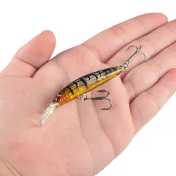 Señuelo de pesca con mosca Minnow, cebo duro de 7cm/2018g, Wobbler Crankbait, aparejos de pesca de carpa con 8 ganchos, ojos 3D, 1 unidad, 3,9