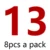 13  8pcs per pack