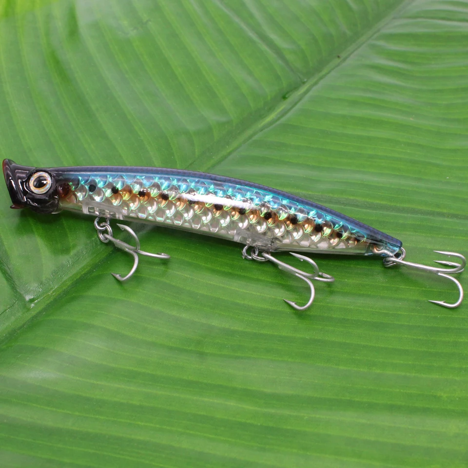 Señuelo de pesca Wobbler de 11cm y 13cm, Wobbler Popper, 5 colores, cebo de pesca topwater, wobblers para curricán, natación, cebos de manivela - imagen 3