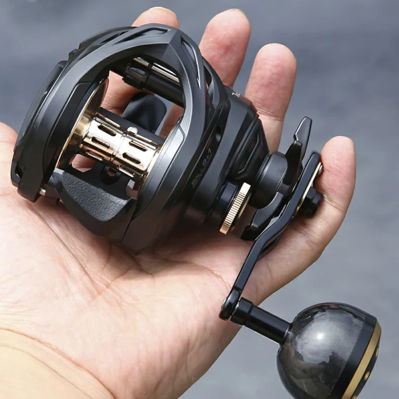Carrete de pesca Baitcast, bobina de línea profunda 9 + 1 BB, alta capacidad, Metal, sacudir lentamente, carrete de señuelo - imagen 5