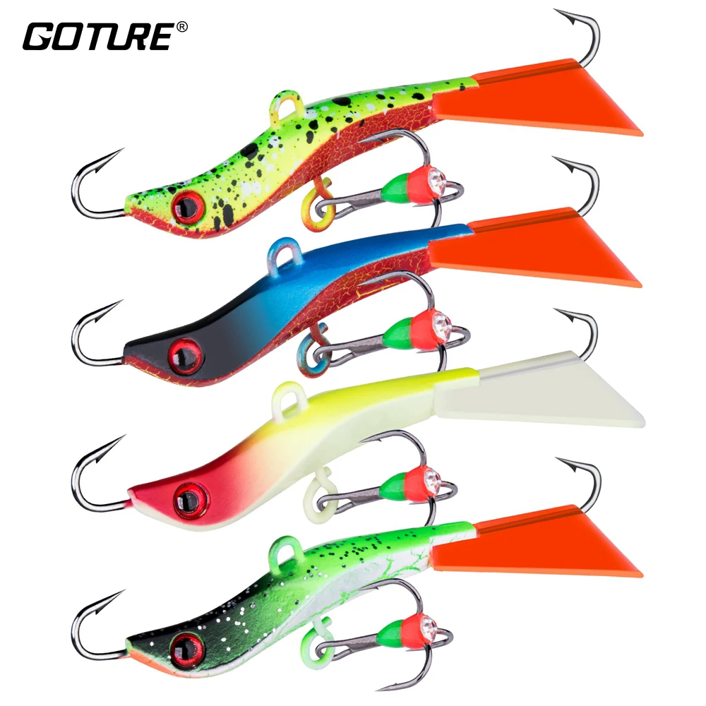 Goture-señuelo de plantilla de hielo para pesca en invierno, Wobblers luminosos, cebo Artificial falso duro, aparejos de pesca en hielo de 71mm y 14g, 1 unidad - imagen 2