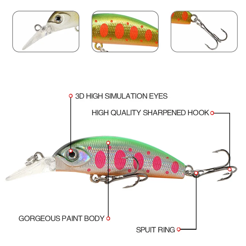 Detalle del crankbait mostrando su diseño de hard bait y quality professional