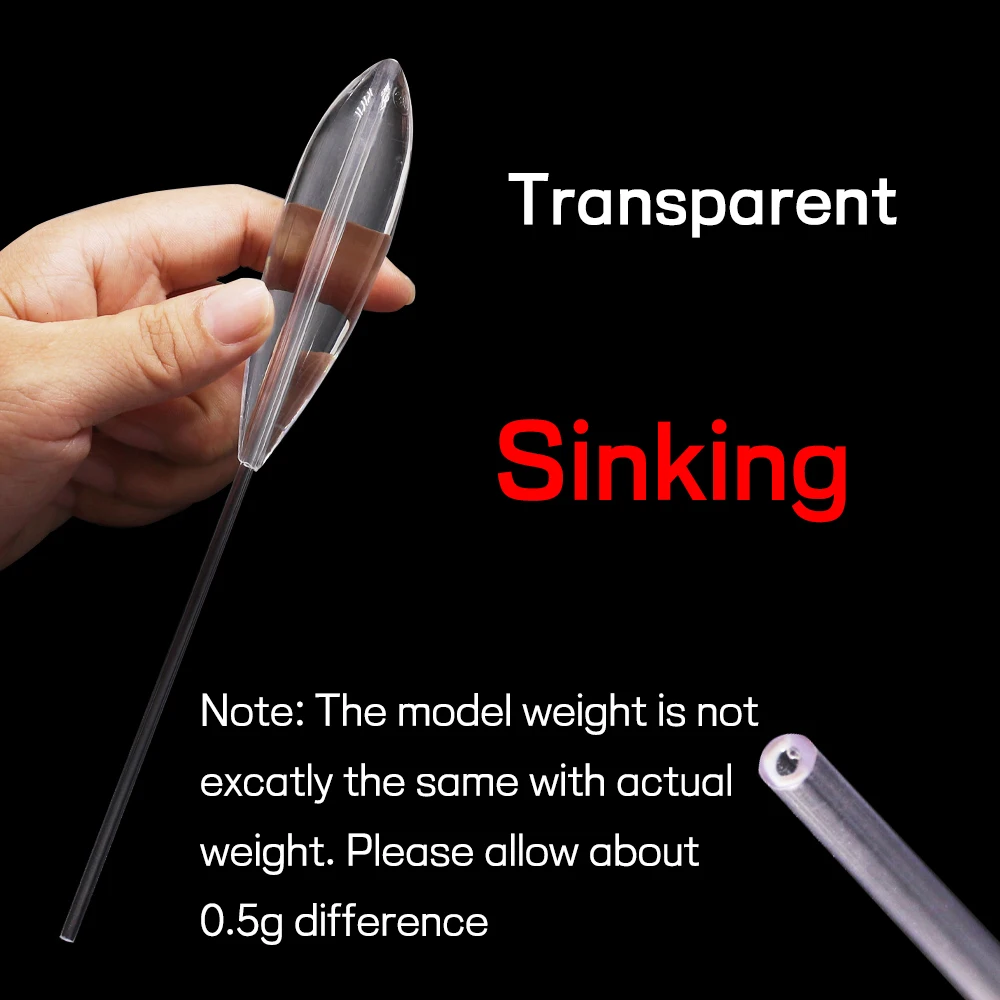 Elllv 1/2 Uds Bombard flotador de pesca acrílico hacia arriba/hundimiento Bobber trucha lubina señuelo de mar aparejos de pesca 8g 10g 12g 15g 25g 30g - imagen 3