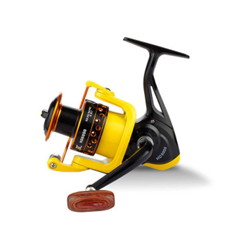 Carrete de pesca de 8kg, bobina metálica de gran arrastre, 5,2: 1, carrete giratorio de carpa amarillo - imagen 5