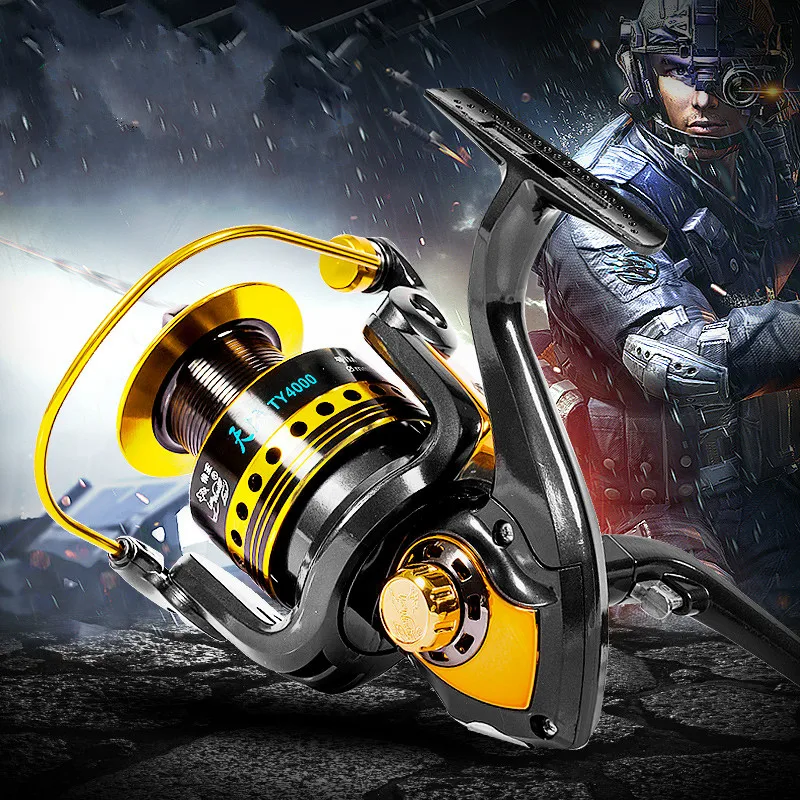 Carrete giratorio 5,0: 1 4,6: 1 11BB, rodamientos de bolas, rueda de mano fresca/salada, sistema de freno magnético, arrastre, buque Angeln 1000s-6000s - imagen 4