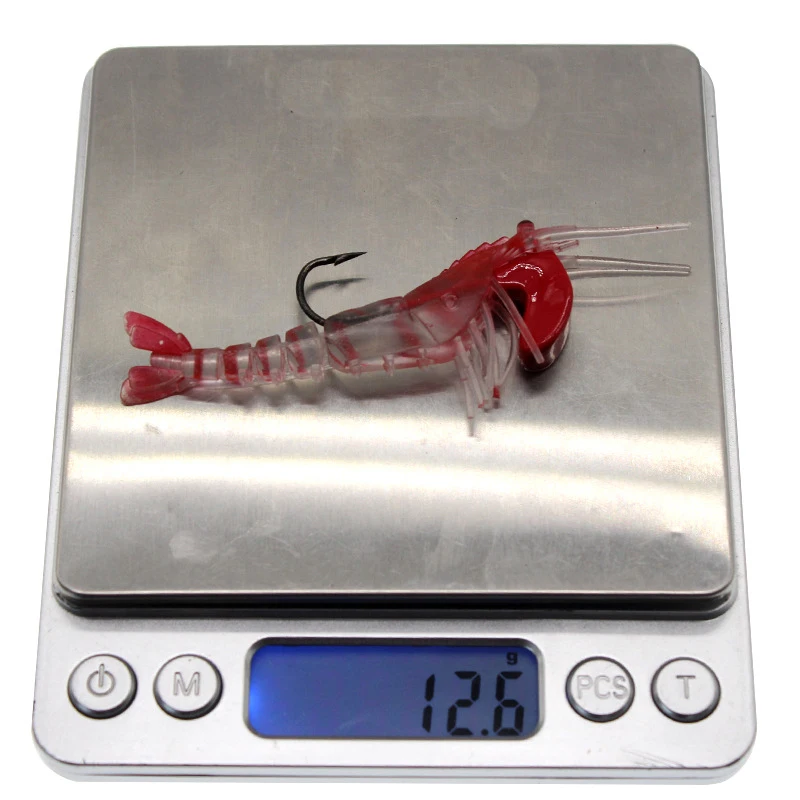 Señuelo de pesca de simulación de camarón suave luminoso, cebo de camarón Artificial, cebo de trucha, olor a pescado, anzuelo único, plantilla de aparejos, 12,5g - imagen 2