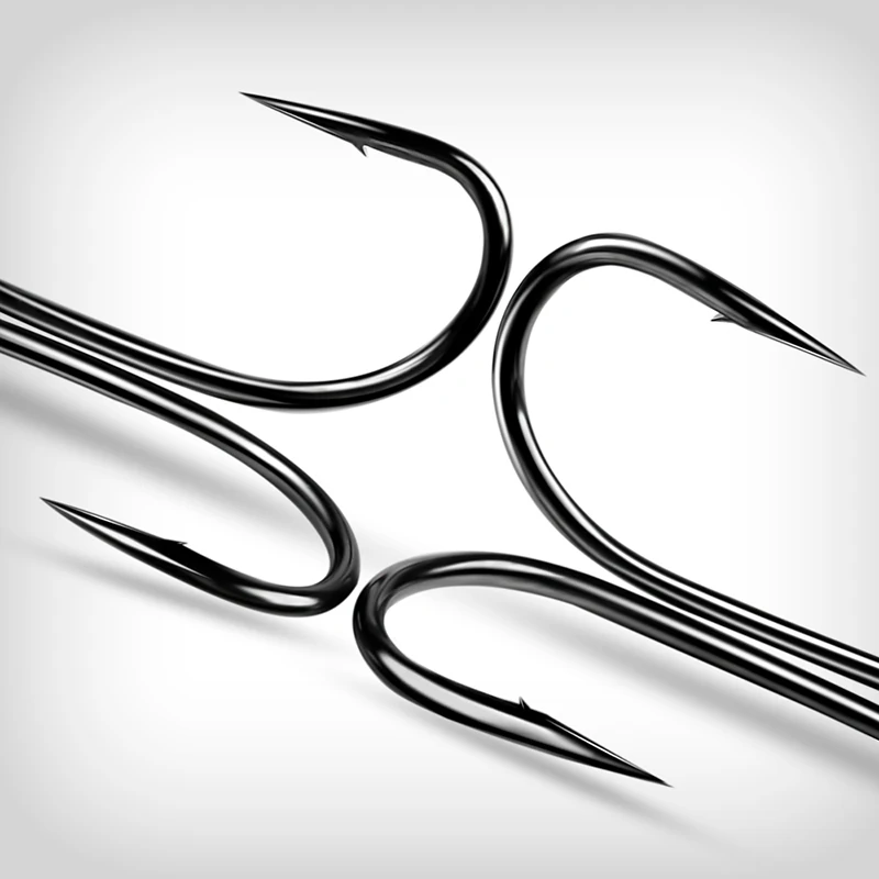 PROBEROS 50 unidades/lote Anzuelo Doble de Pesca de Acero de Alto Carbono con Barba para Pesca de Carpa, Montaje de Moscas y Señuelos Blandos - imagen 5