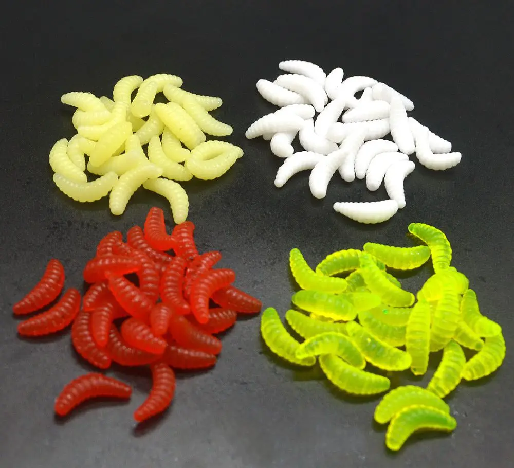 Señuelos de gusano de pesca, hierba, carpa, besugo, pan suave, cebo Artificial, lote de 20 piezas - imagen 4