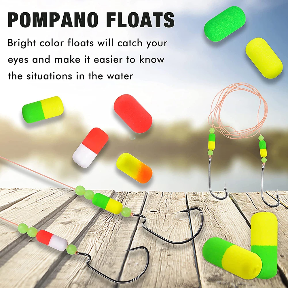 Los flotadores de pompano brillante hacen que la pesca sea más fácil y más agradable