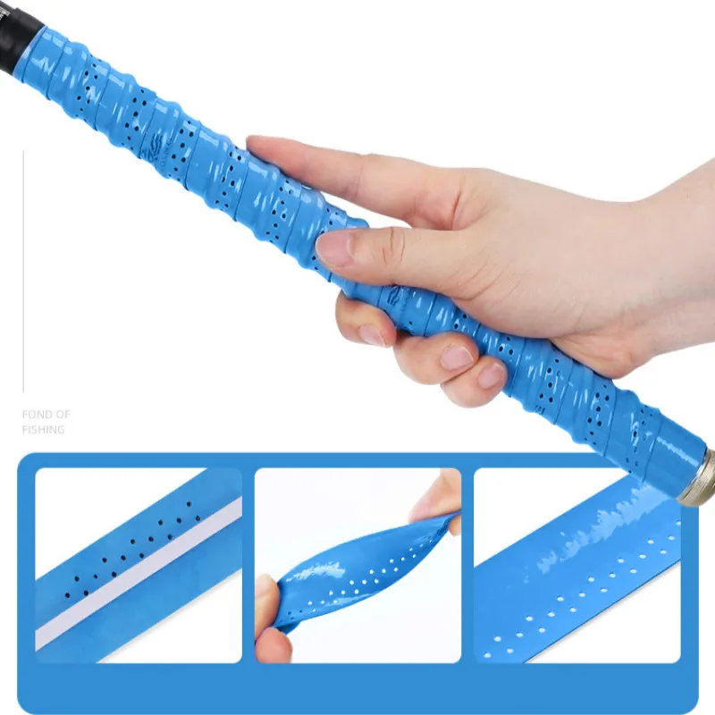 Correa de envoltura para MANGO de caña de pescar, cinturón absorbente para el sudor, antideslizante, alargar, envolver la raqueta, 2 unidades, 150cm - imagen 5