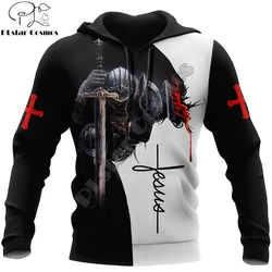 Sudadera unisex estampada 3D Jesús Caballeros Templarios pesca