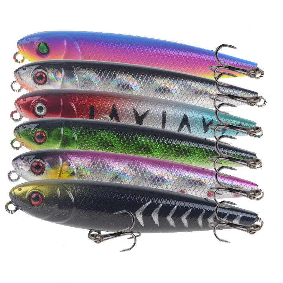 DHYJSFDC-señuelo de Pesca profunda, anzuelo de superficie de agua Minnow 8cm 8,6g Wobbler Crankbait Jerkbait, perca, Wobblers - imagen 5