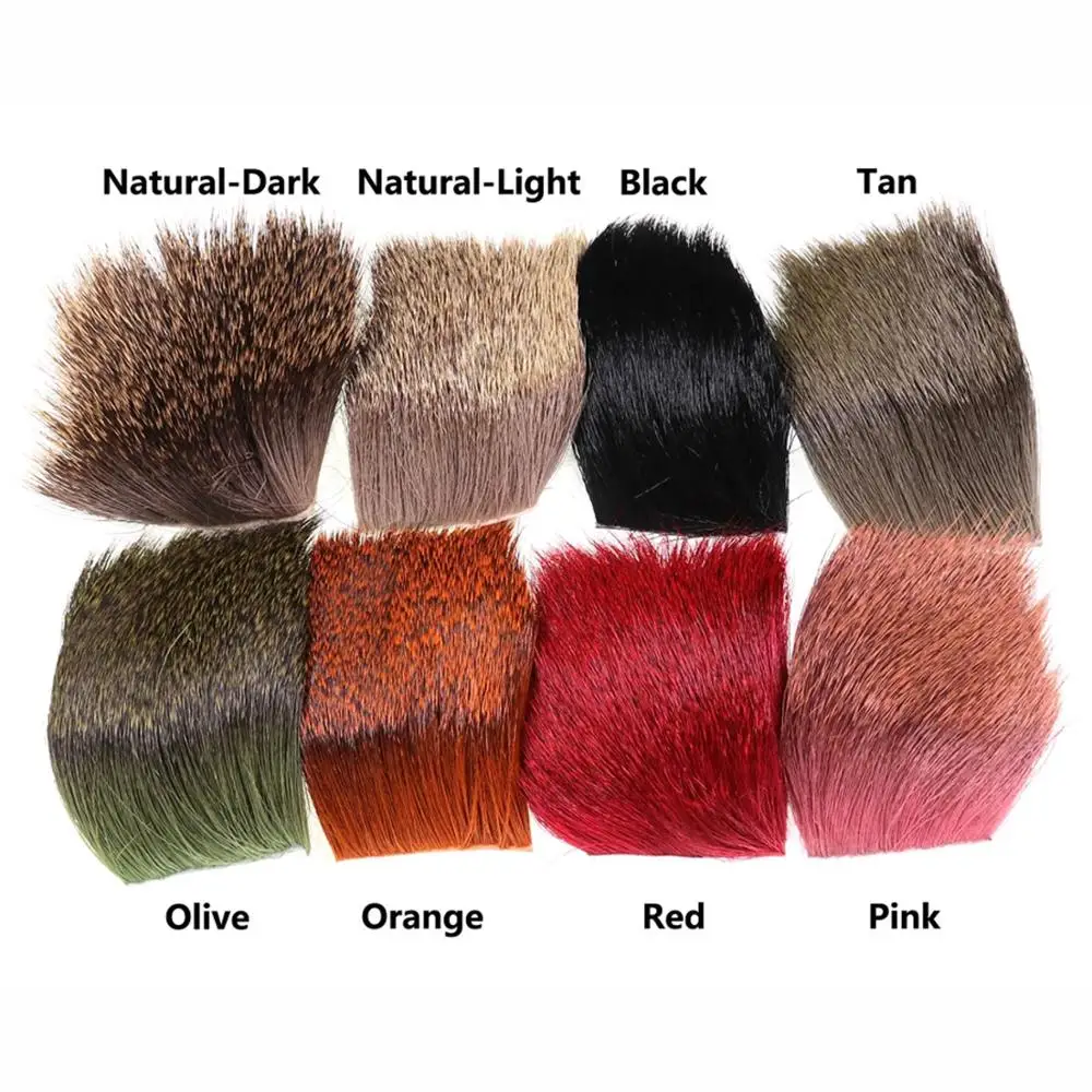 Parches para el pelo de ciervo para atar moscas, 5x5cm, Caddis, Material para atar moscas secas, Natural y teñido, naranja, negro, rojo, verde, oliva, bronceado, 1 ud. - imagen 3