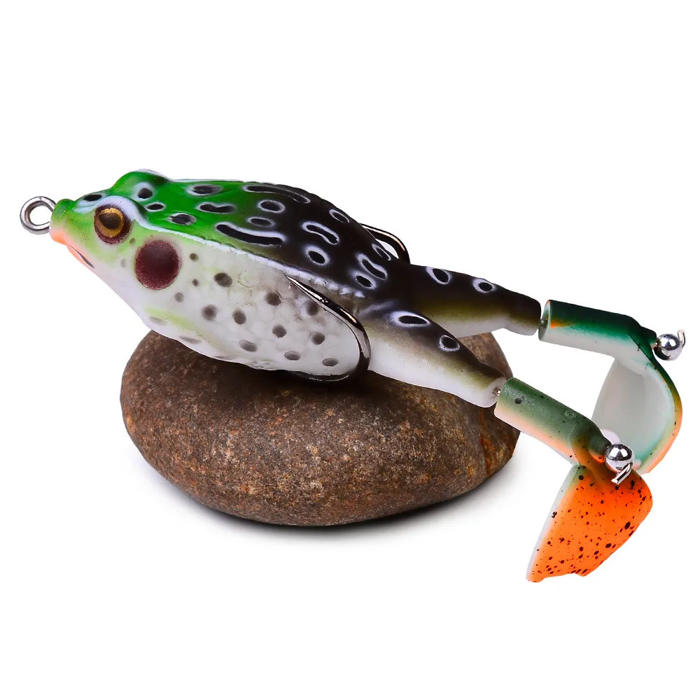 1 Uds hélice doble rotación pierna suave rana de señuelo de pesca 9,5 cm/13,5g cebo Artificial Crankbait Topwater equipo de pesca de carpa - imagen 5