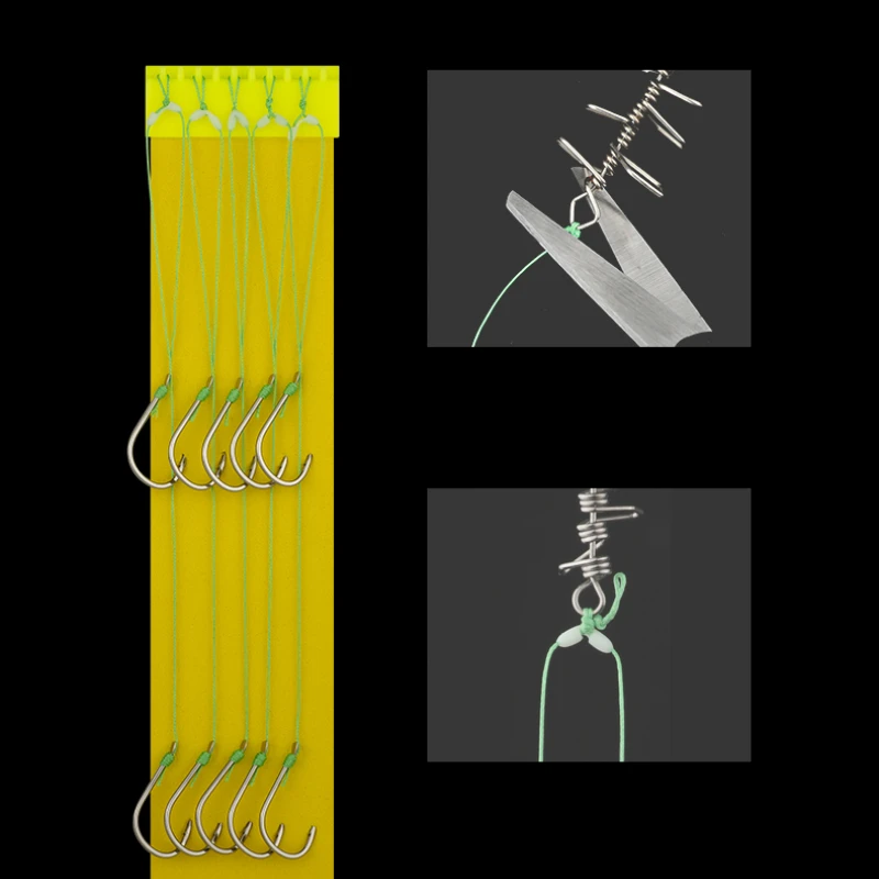 Anzuelo de púas de acero al carbono, juego de anzuelos de pesca para carpa, caña de mano, grupo de sedal con cuchara de cebo en forma de árbol, accesorios para peces - imagen 4
