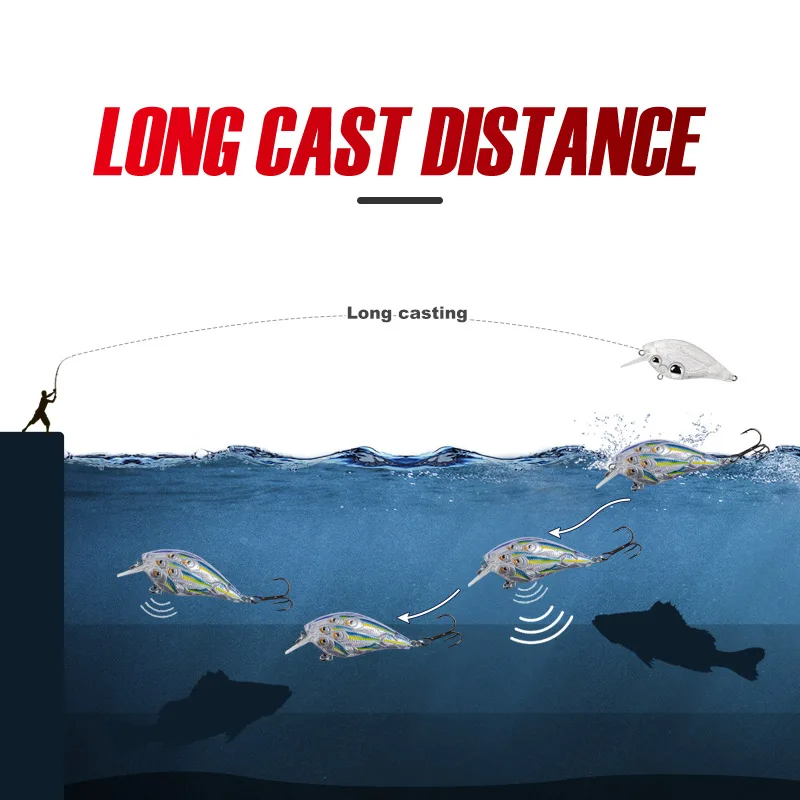 Señuelos de pesca NOEBY-Minnow, Wobblers flotantes, cebos de manivela de buceo poco profundos, cebos de pesca de Lucio, 60 mm, 12,5 g - imagen 5