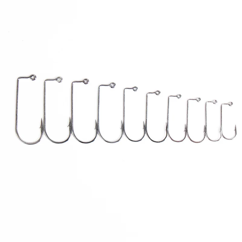 Anzuelo de pesca con mosca, anzuelo de alambre fuerte, tamaño 6 4 2 1 1/0-4/0, Aberdeen, 50 unids/lote - imagen 5