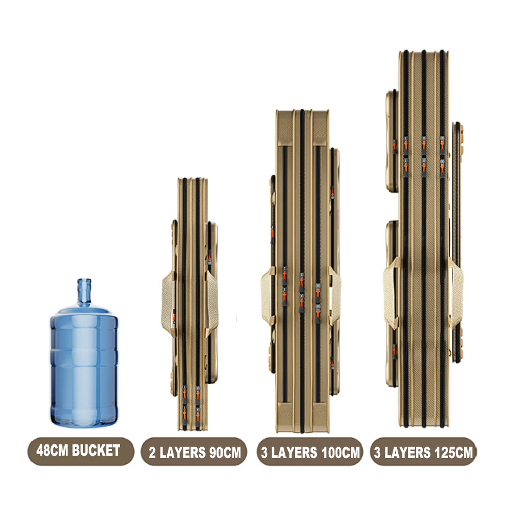 Bolsa plegable portátil de 3 capas para caña de pescar, estuche de almacenamiento de herramientas, mochila, equipo de pesca, bolsa de carrete de pesca X349G - imagen 3