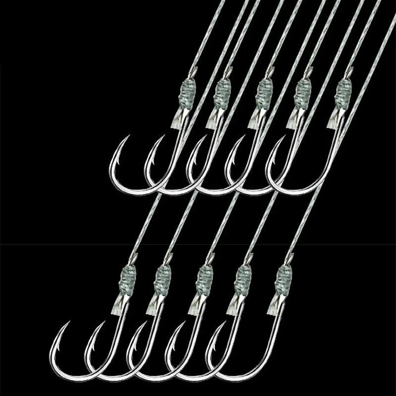 Iseama-anzuelos de pesca de acero de alto carbono, accesorios de pesca de carpa Kook, Anzol de pesca de agua dulce de Japón, línea de PE, aparejos atados, 10 unidades por lote - imagen 3