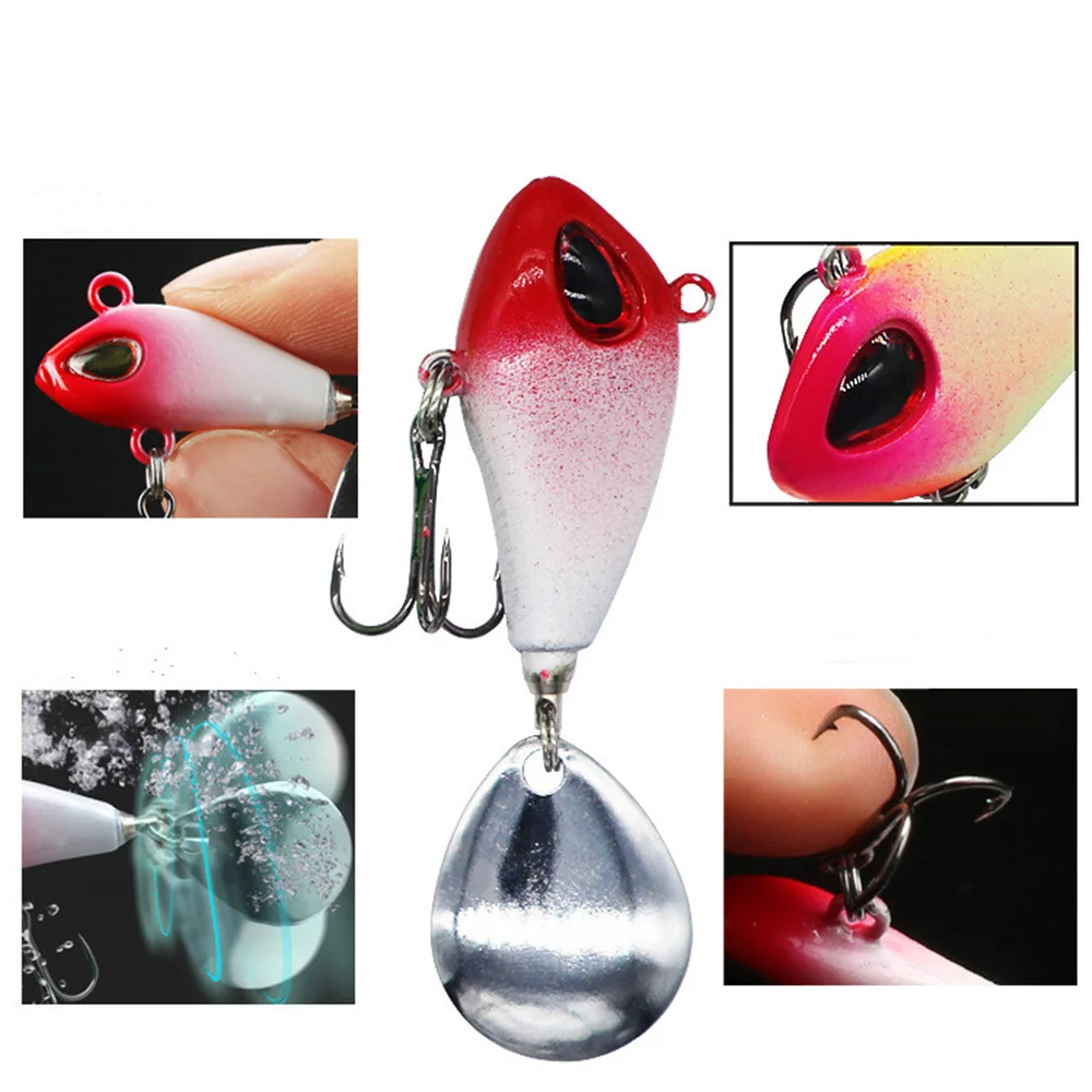Señuelo de pesca de Metal VIB con cuchara giratoria, cebo duro de hielo de invierno, carpa, Lucio, Wobblers, Crankbait, vibración, aparejos de pesca, 1 pieza - imagen 5